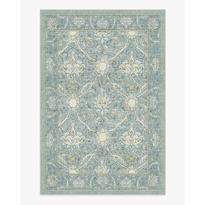 Montreal Dusty Blue Flatwoven Rug by Morris & Co. - 185 x 275 cm - Rug + Cushioned Pad System