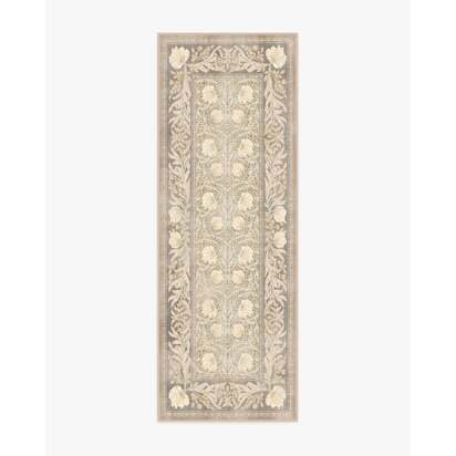 Pimpernel Mink Flatwoven Rug by Morris & Co. - 75 x 215 cm - Rug + Cushioned Pad System