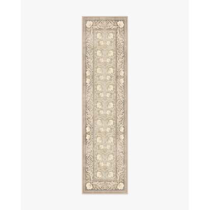 Pimpernel Mink Flatwoven Rug by Morris & Co. - 75 x 305 cm - Rug + Cushioned Pad System
