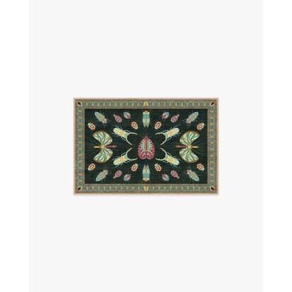 Flutterby Charcoal Flatwoven Rug by Iris Apfel - 60 x 90 cm - Rug + Cushioned Pad System