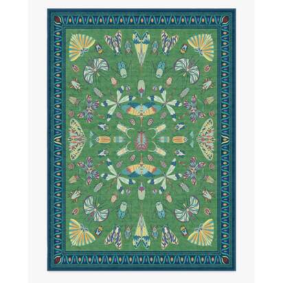 Flutterby Green & Sapphire Flatwoven Rug by Iris Apfel - 305 x 425 cm - Rug + Pad System