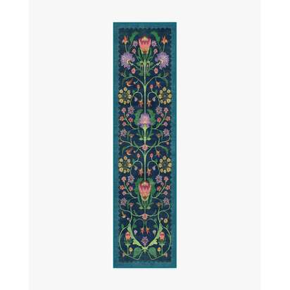 Protea Blue Flatwoven Rug by Iris Apfel - 75 x 305 cm - Rug + Cushioned Pad System
