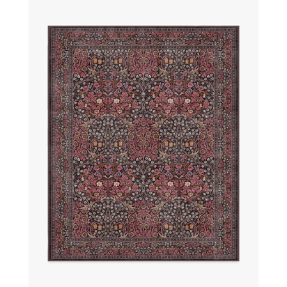 Blackthorn Amber Red Flatwoven Rug by Morris & Co. - 245 x 305 cm - Rug + Cushioned Pad System