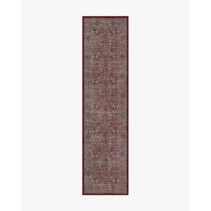 Blackthorn Mulberry Flatwoven Rug by Morris & Co. - 75 x 305 cm - Rug + Pad System