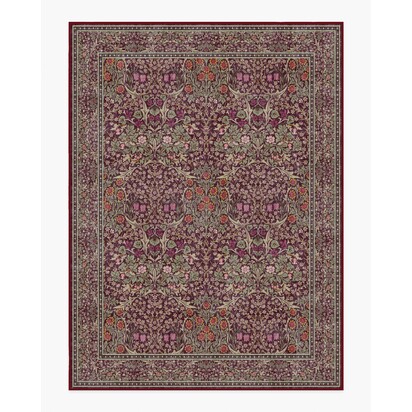 Blackthorn Mulberry Flatwoven Rug by Morris & Co. - 275 x 365 cm - Rug + Pad System