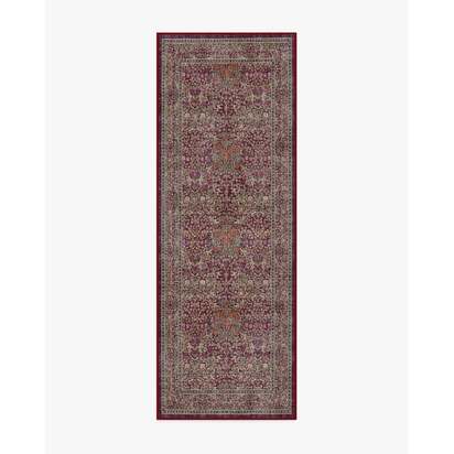Blackthorn Mulberry Flatwoven Rug by Morris & Co. - 75 x 215 cm - Rug + Cushioned Pad System