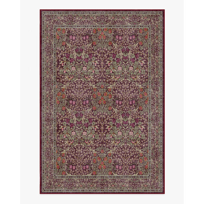 Blackthorn Mulberry Flatwoven Rug by Morris & Co. - 185 x 275 cm - Rug + Cushioned Pad System