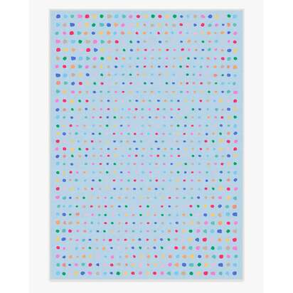 Jelly Dot Blue Flatwoven Rug - 305 x 425 cm - Rug + Pad System