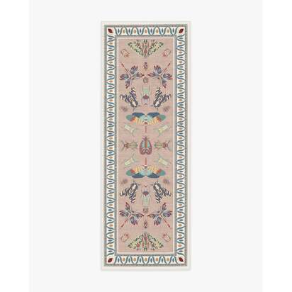 Flutterby Soft Rose Flatwoven Rug by Iris Apfel - 75 x 215 cm - Rug + Pad System