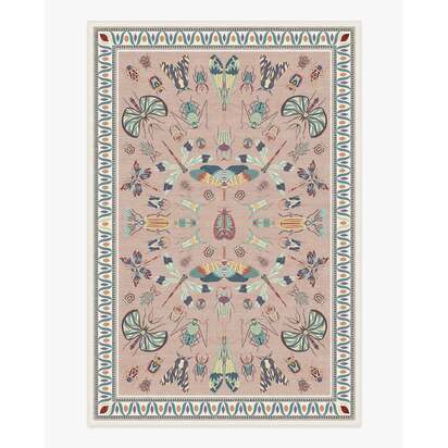 Flutterby Soft Rose Flatwoven Rug by Iris Apfel - 185 x 275 cm - Rug + Pad System