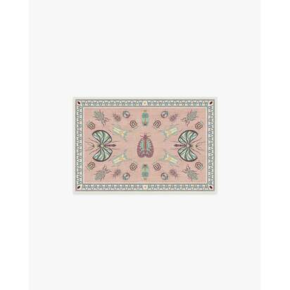 Flutterby Soft Rose Flatwoven Rug by Iris Apfel - 60 x 90 cm - Rug + Cushioned Pad System
