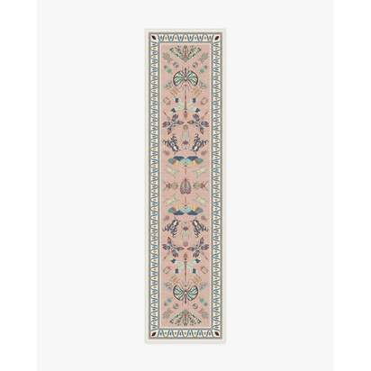 Flutterby Soft Rose Flatwoven Rug by Iris Apfel - 75 x 305 cm - Rug + Cushioned Pad System