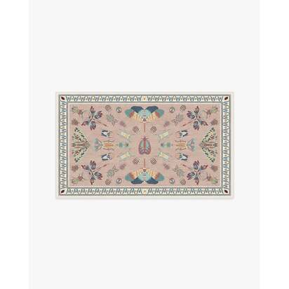 Flutterby Soft Rose Flatwoven Rug by Iris Apfel - 90 x 150 cm - Rug + Cushioned Pad System