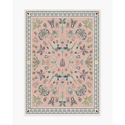 Flutterby Soft Rose Flatwoven Rug by Iris Apfel - 150 x 215 cm - Rug + Cushioned Pad System