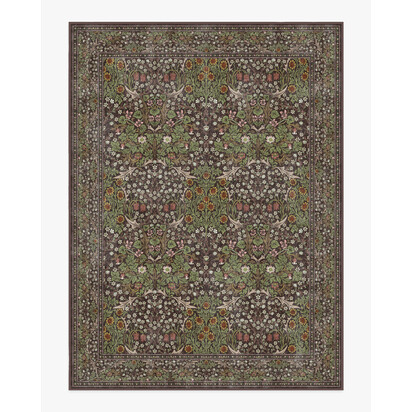 Blackthorn Dark Wood Flatwoven Rug by Morris & Co. - 275 x 365 cm - Rug + Pad System