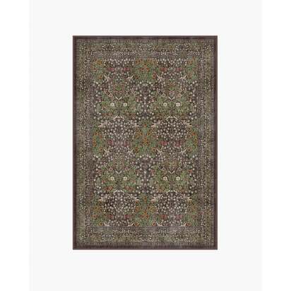 Blackthorn Dark Wood Flatwoven Rug by Morris & Co. - 120 x 185 cm - Rug + Cushioned Pad System