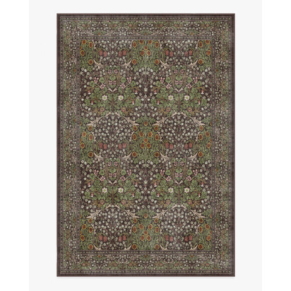 Blackthorn Dark Wood Flatwoven Rug by Morris & Co. - 185 x 275 cm - Rug + Cushioned Pad System