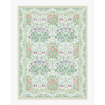 Blackthorn Berry Multicolor Flatwoven Rug by Morris & Co. - 275 x 365 cm - Rug + Cushioned Pad System