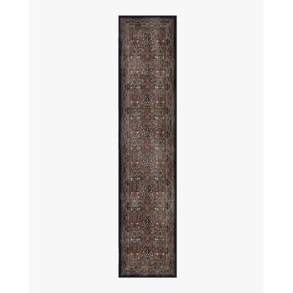 Blackthorn Charcoal & Amber Flatwoven Rug by Morris & Co. - 75 x 365 cm - Rug + Pad System