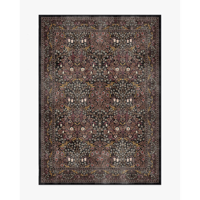 Blackthorn Charcoal & Amber Flatwoven Rug by Morris & Co. - 150 x 215 cm - Rug + Pad System