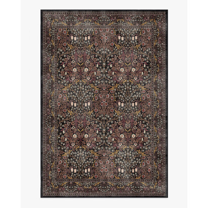 Blackthorn Charcoal & Amber Flatwoven Rug by Morris & Co. - 185 x 275 cm - Rug + Pad System