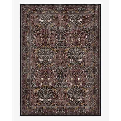 Blackthorn Charcoal & Amber Flatwoven Rug by Morris & Co. - 305 x 425 cm - Rug + Pad System