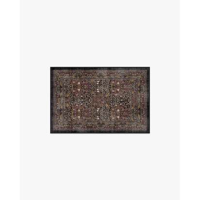 Blackthorn Charcoal & Amber Flatwoven Rug by Morris & Co. - 60 x 90 cm - Rug + Cushioned Pad System