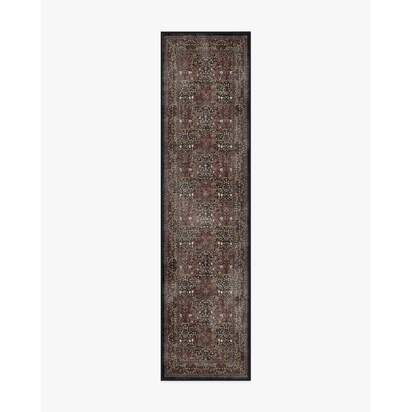 Blackthorn Charcoal & Amber Flatwoven Rug by Morris & Co. - 75 x 305 cm - Rug + Cushioned Pad System