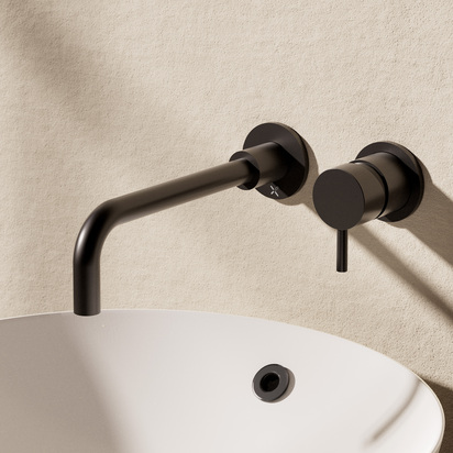 Crosswater MPRO Wall Mounted Basin Mixer Tap - Matt Black