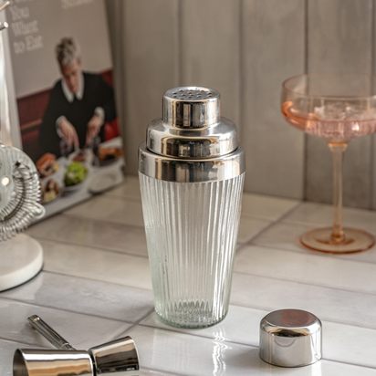 Verona Fluted Glass Cocktail Shaker