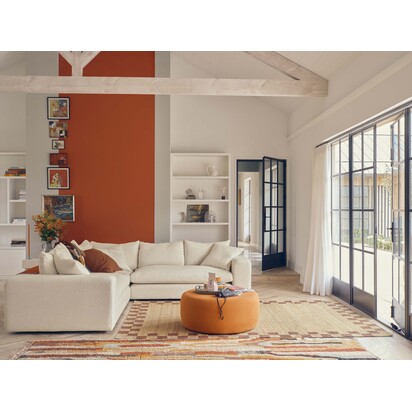 Loaf | Big Easy | Large Left Hand Corner Sofa | Yellow Velvet | 4-5 Seater Sofa | L Shaped Sofa | Handmade | Comfy & Built to Last | Honey Pot | Legs Dark Oak