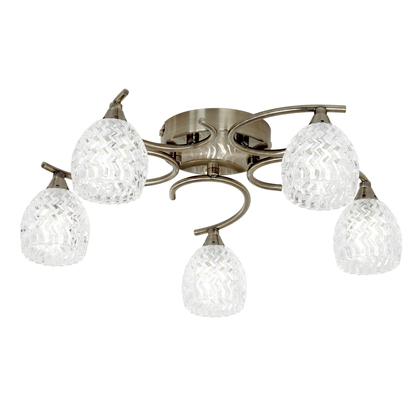 Grasse 5 Ceiling Lamp Antique Brass