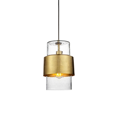 Totnes 1 Pendant Light Hammered Brass