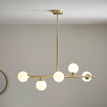Angers 5 Linear Pendant Light Satin Gold