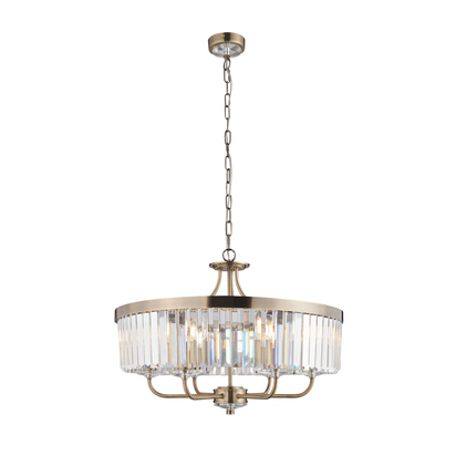 Cirencester 6 Pendant Light Antique Brass