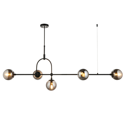 Clevedon 5 Linear Pendant Light Matt Black