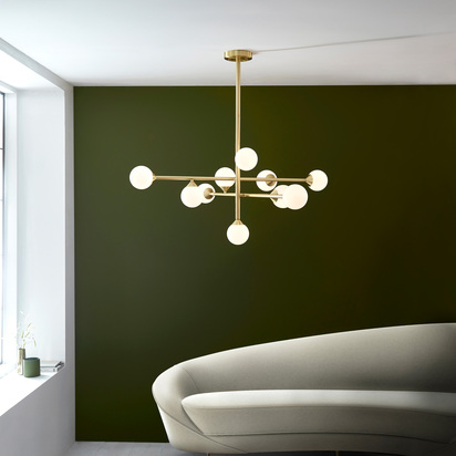 Ilkley 10 Pendant Light Satin Gold