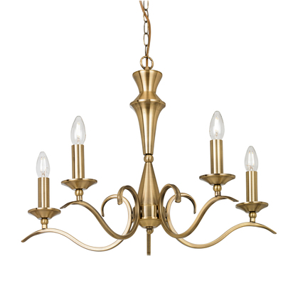 Oakham 5 Pendant Light Antique Brass