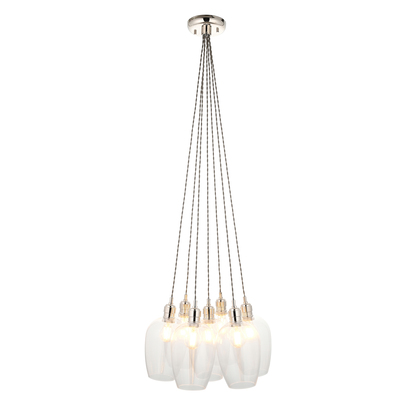 Urbino 7 Cluster Pendant Light Bright Nickel
