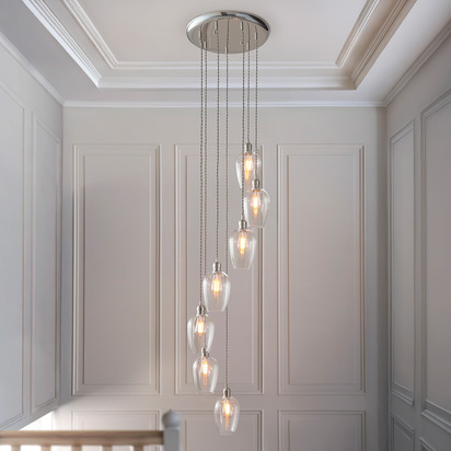 Urbino 7 Pendant Light Bright Nickel
