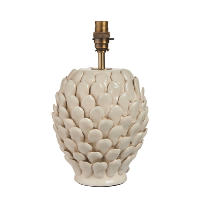Alderleigh Leaf Table Lamp Base Ivory Crackle Small