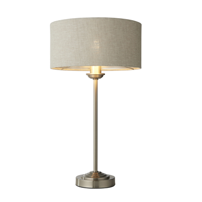 Bourton Table Light Chrome & Natural Linen