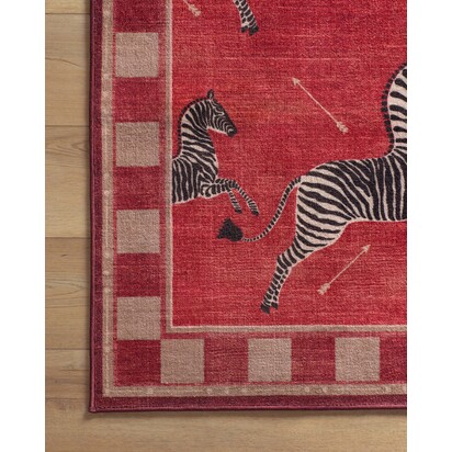 Zebras Red Rug by Scalamandré - 185 x 275 cm - All-In-One Rug