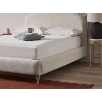 Loaf | Sugar Puff | Kingsize Bed | Green Velvet | Upholstered Fabric Bed | French Bed | Grass Clippings | Legs Dark Oak