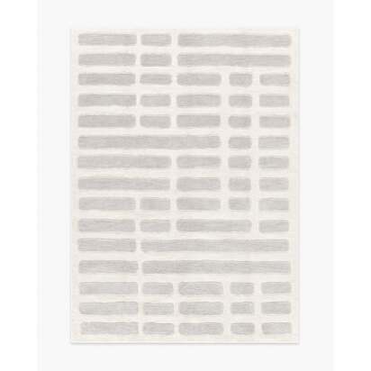 Brick Soft White & Light Grey Plush Rug - 150 x 215 cm - All-In-One Rug