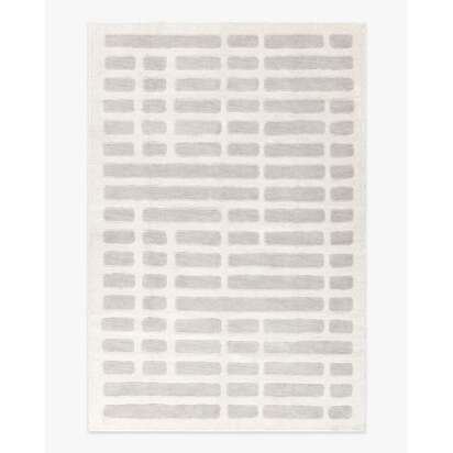 Brick Soft White & Light Grey Plush Rug - 185 x 275 cm - All-In-One Rug