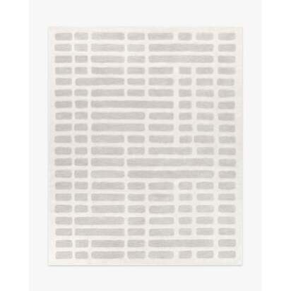 Brick Soft White & Light Grey Plush Rug - 245 x 305 cm - All-In-One Rug