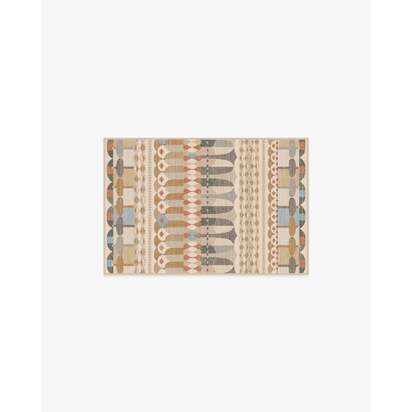 Brasilia Ochre Multicolour Flatwoven Rug by Jonathan Adler - 60 x 90 cm - Rug + Pad System