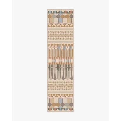 Brasilia Ochre Multicolour Flatwoven Rug by Jonathan Adler - 75 x 305 cm - Rug + Pad System