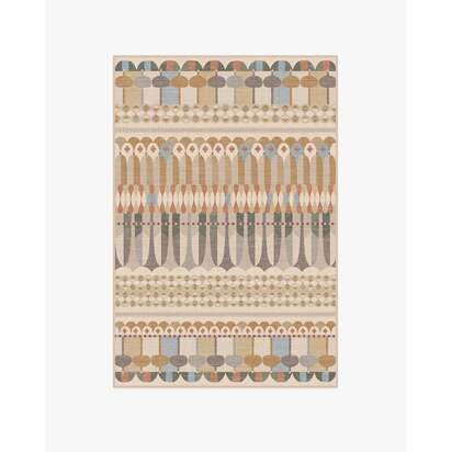 Brasilia Ochre Multicolour Flatwoven Rug by Jonathan Adler - 120 x 185 cm - Rug + Cushioned Pad System